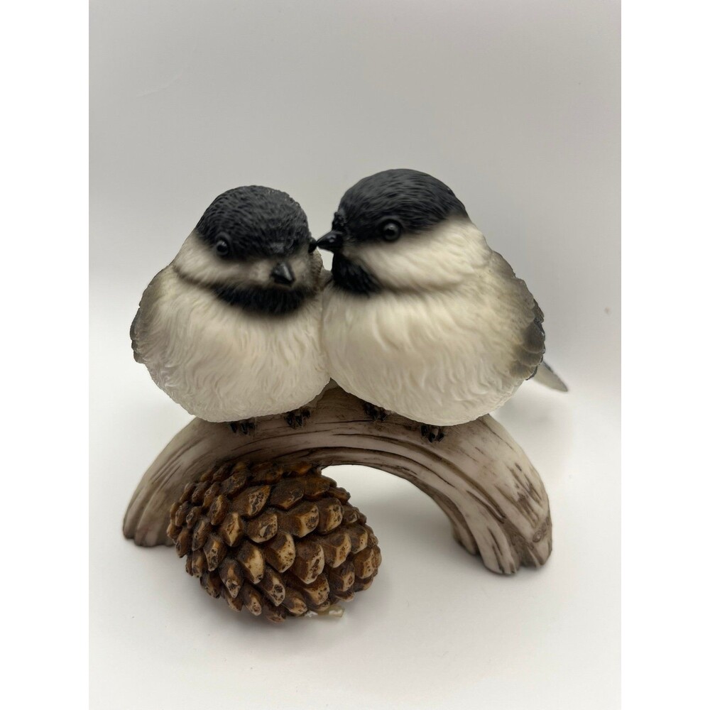 Vintage Chickadees on a Branch Figurine